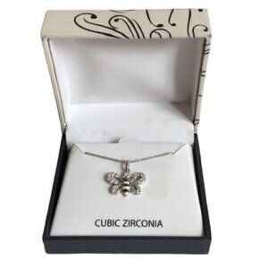 New Black & White Bumblebee Necklace Silver